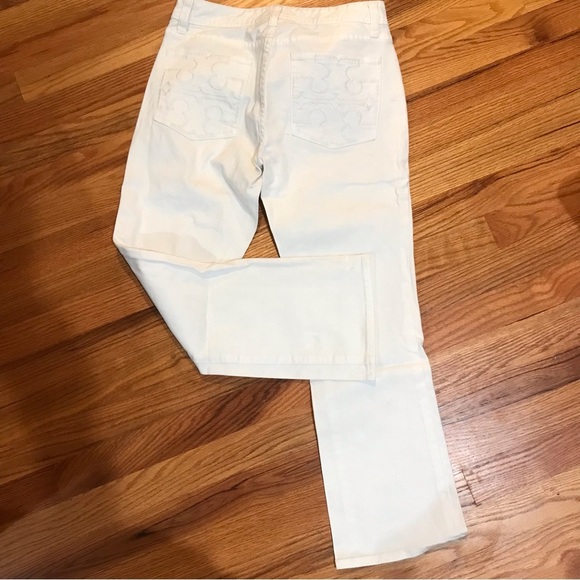 ▪️Tory Burch Cropped Slim Boot White Jeans - Picture 15 of 15